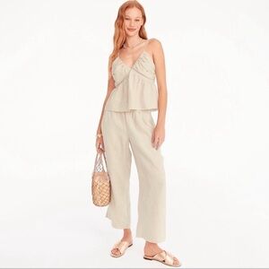J Crew Tall wide-leg seaside linen pant